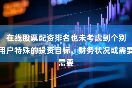 在线股票配资排名也未考虑到个别用户特殊的投资目标、财务状况或需要